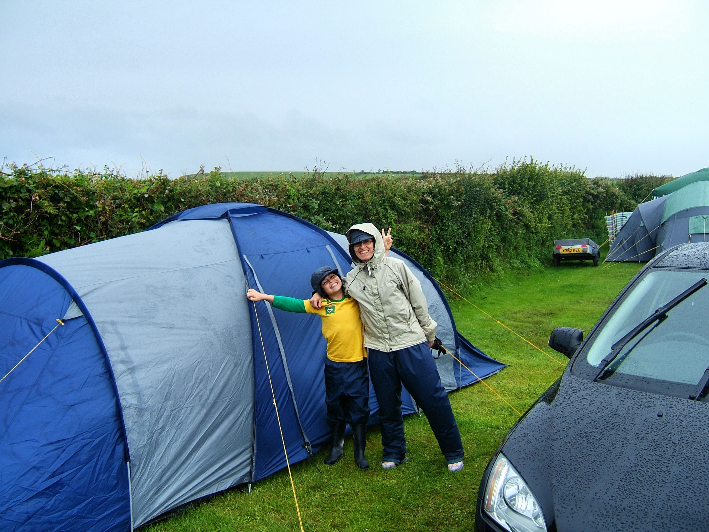 Standing next to our tent