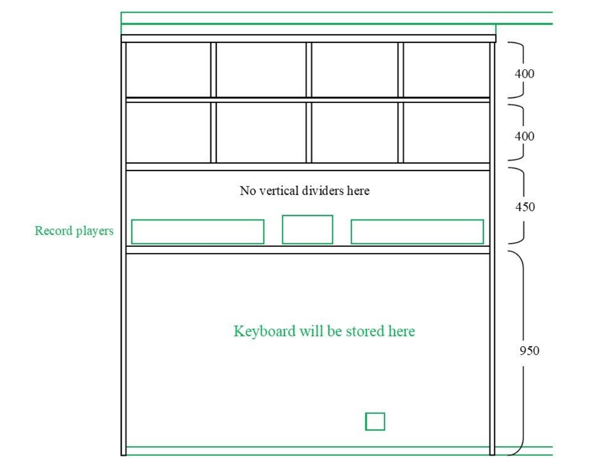 Concept drawing for bespoke unit